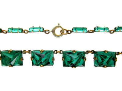 Art Deco Green Glass Necklace