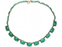 Art Deco Green Glass Necklace