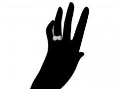 Double Cluster Diamond Edwardian Ring