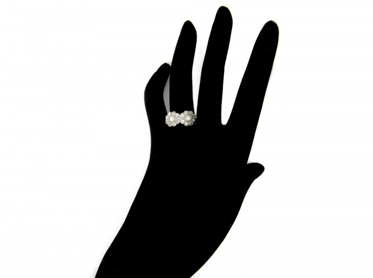 Double Cluster Diamond Edwardian Ring