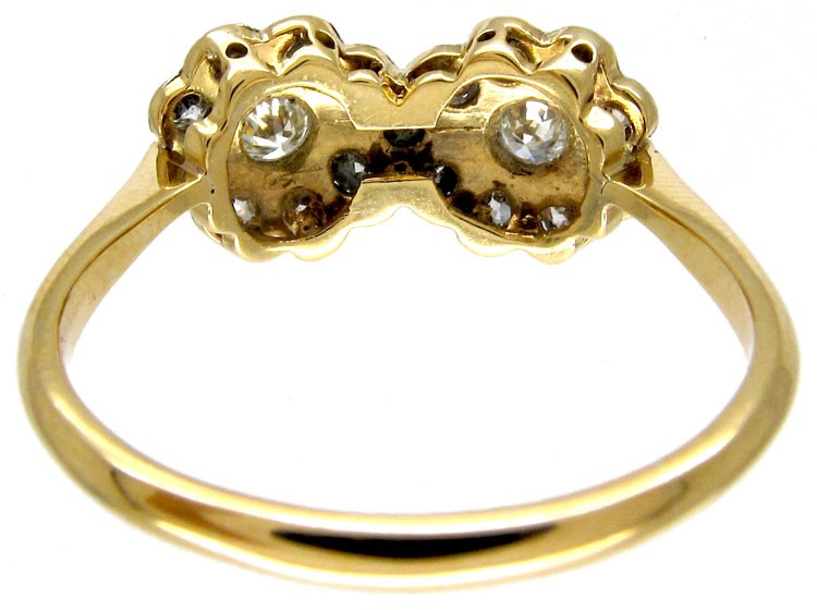 Double Cluster Diamond Edwardian Ring