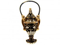 Georgian Swiss Enamel Gold Urn Padlock Pendant