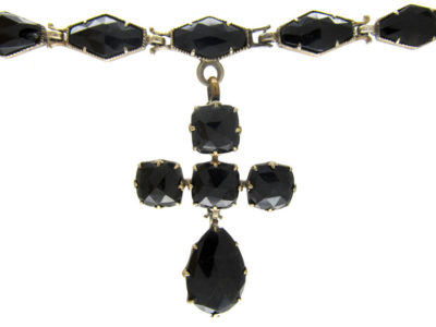 Georgian Vauxhall Glass Cross Necklace