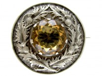 Large Silver & Citrine Scottish Victorian Brooch