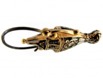 Georgian Swiss Enamel Gold Urn Padlock Pendant