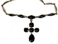 Georgian Vauxhall Glass Cross Necklace