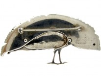 Large Marcasite & Paste Peacock Brooch