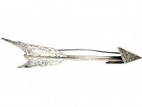 Large Silver Victorian Engraved Arrow Brooch