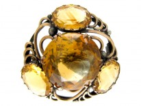 Silver, Gold & Citrine Brooch by Bernard Instone