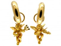 Good & Evil 18ct Gold Cherub Earrings