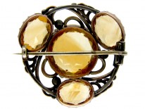 Silver, Gold & Citrine Brooch by Bernard Instone