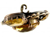 Silver, Gold & Citrine Brooch by Bernard Instone