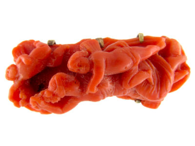 Georgian Carved Coral Brooch