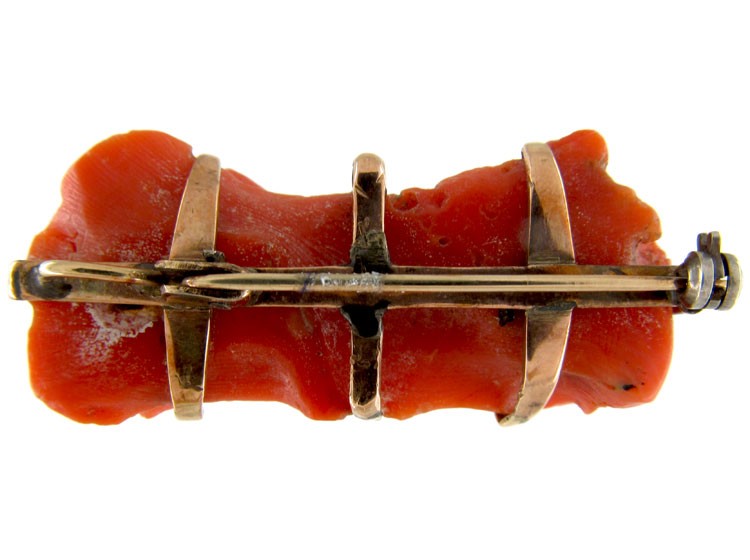 Georgian Carved Coral Brooch