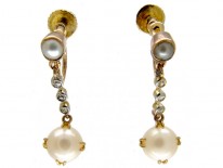 Edwardian Natural Pearl Drop Earrings