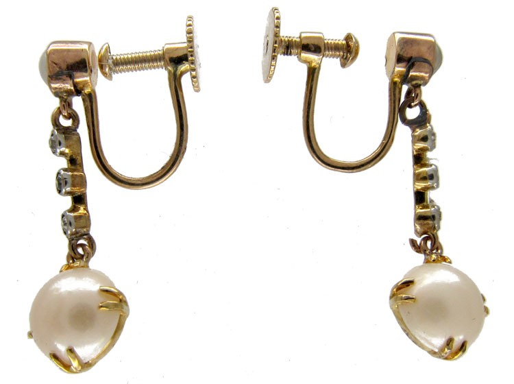 Edwardian Natural Pearl Drop Earrings