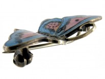 Blue & Pink Enamel Butterfly Brooch