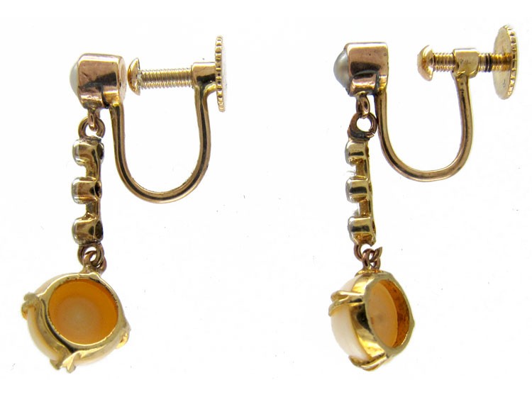 Edwardian Natural Pearl Drop Earrings