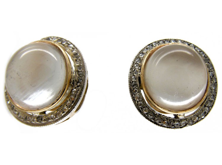 Rock Crystal & Diamond Earstuds