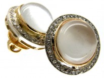 Rock Crystal & Diamond Earstuds