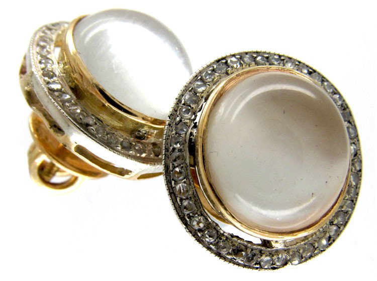 Rock Crystal & Diamond Earstuds