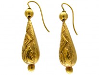 Gold Victorian Embossed Earrings