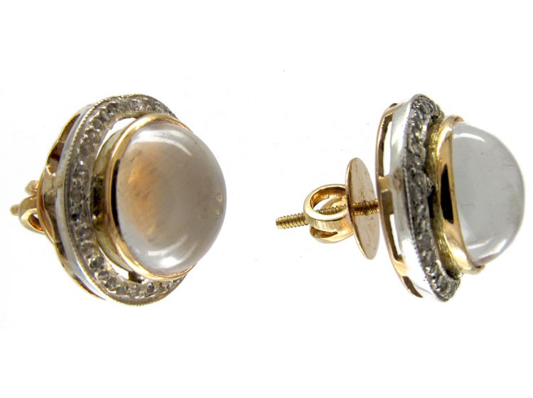 Rock Crystal & Diamond Earstuds