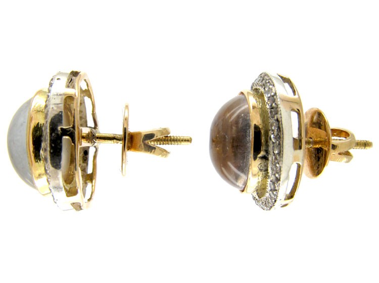 Rock Crystal & Diamond Earstuds