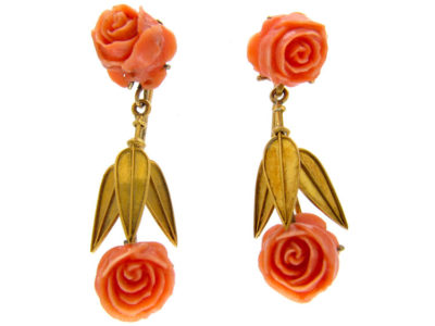 Victorian Coral Earrings