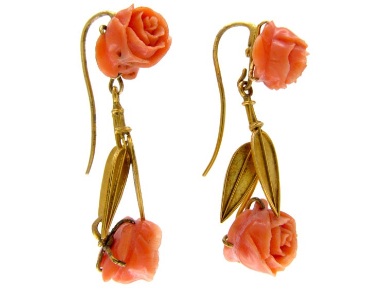 Victorian Coral Earrings