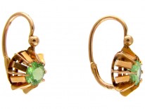 Green Garnet Gold Earrings