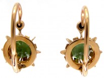 Green Garnet Gold Earrings