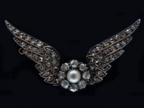 Diamond Wings Brooch in Original Case
