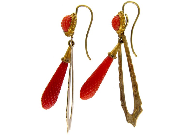 Coral Regency Drop Earrings