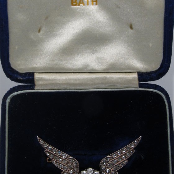 Diamond Wings Brooch in Original Case