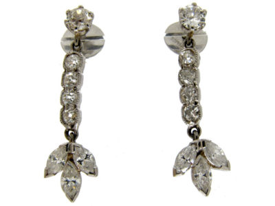 Retro Diamond Drop Earrings