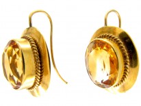 Victorian Citrine & Gold Earrings