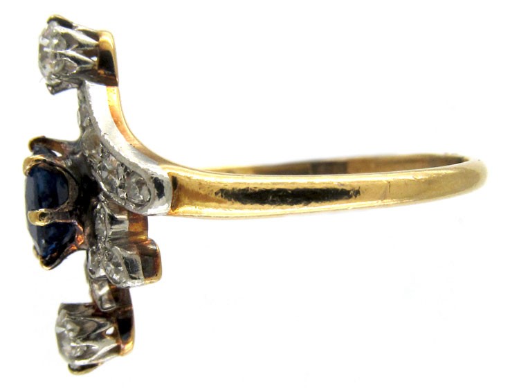 Sapphire & Diamond Edwardian Twist Ring
