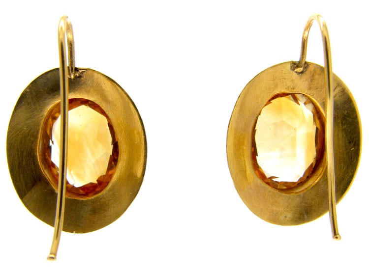 Victorian Citrine & Gold Earrings