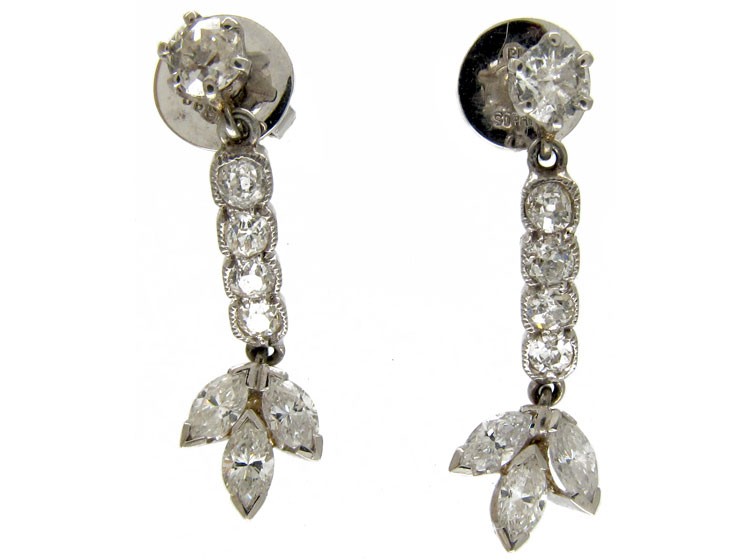 Retro Diamond Drop Earrings