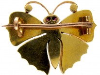 Gold & Natural Pearl Victorian Butterfly Brooch