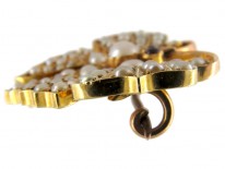 Gold & Natural Pearl Victorian Butterfly Brooch