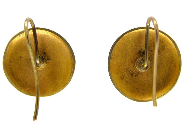 Victorian Gold Round Hook Earrings