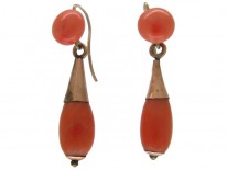 Neapolitan Coral Drop Earrings