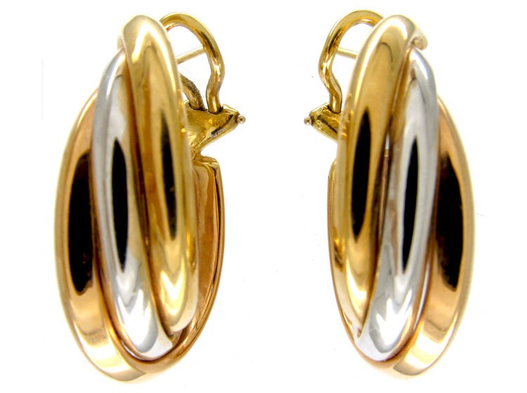 Two Colour Gold Hoop Earrings