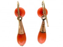 Neapolitan Coral Drop Earrings
