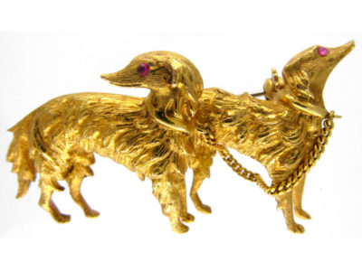 Siluki Double Dog Brooch