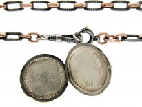 Silver Niello Locket on Chain