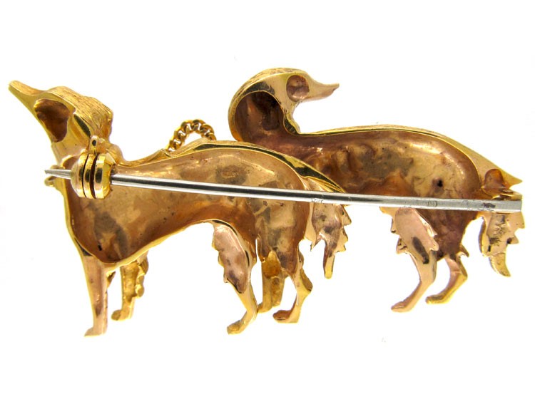 Siluki Double Dog Brooch