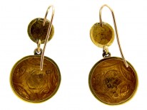 Engraved Victorian Gold Drop Earrings
